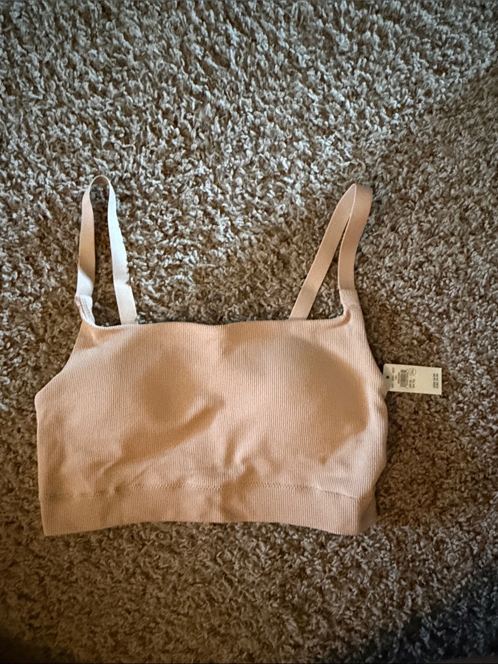 aerie Blush Ribbed Seamless Bralette